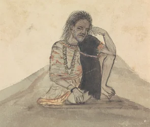 Homme avec un châle noir