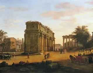 Arc de Septime Sévère à Rome, par Gaspar van Wittel (détail)