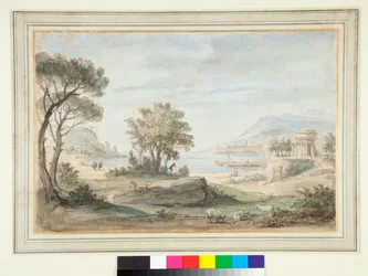 Paysage avec un temple rond