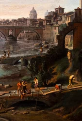 Rome, île de Tibérine, vers 1691/1700 (Huile sur toile)