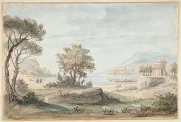 Paysage avec un temple rond
