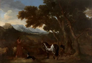 Dughet - Paysage avec un ermite prêchant aux animaux, 1637 - 1638