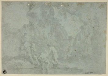 Paysage rocheux avec figures