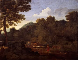 Paysage avec troupeau de moutons, par Gaspard Dughet (1615-1675)