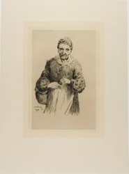 Vieille femme avec un panier
