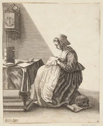 Une femme plissant