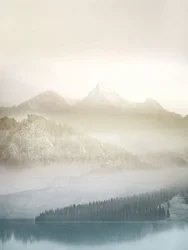 Lac de la forêt de Misty Mountain
