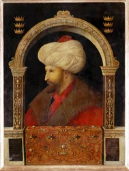 Sultan Mehmet II Fahti, Le Conquérant, le Sultan de la conquête de Constantinople... (huile sur toile)