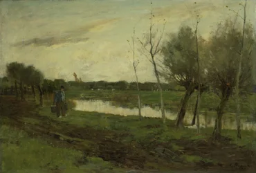 Paysage avec un canal