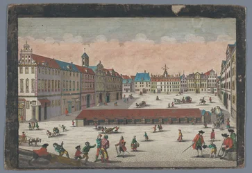 Vue de la place du Sel à Wroclaw depuis le côté sud