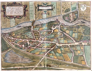 Bardowick, Allemagne - dans "Civitates Orbis Terrarum" de Georg Braun, Cologne 1617