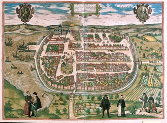 Barth en Poméranie, Allemagne - dans "Civitates Orbis Terrarum" de Georg Braun, Cologne 1617