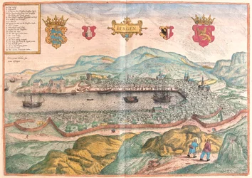 Bergen, Norvège - dans "Civitates Orbis Terrarum" de Georg Braun, Cologne 1617