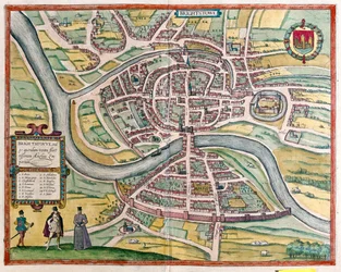 Bristol - Grande-Bretagne, dans "Civitates Orbis Terrarum" de Georg Braun, Cologne 1617