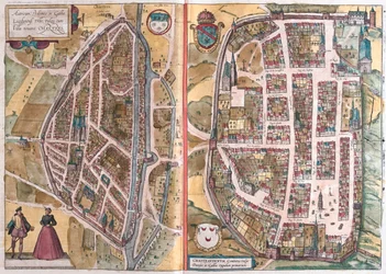 Chartres, France, dans "Civitates Orbis Terrarum" de Georg Braun, Cologne 1617,