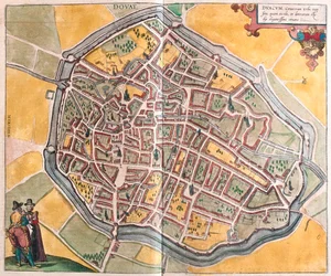 Dovai, France, dans "Civitates Orbis Terrarum" de Georg Braun, Cologne 1617