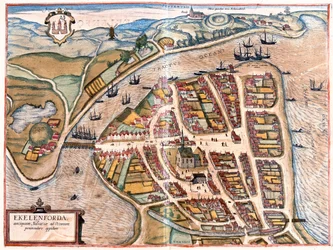 Eckernforde, Allemagne - dans "Civitates Orbis Terrarum" de Georg Braun, Cologne 1617