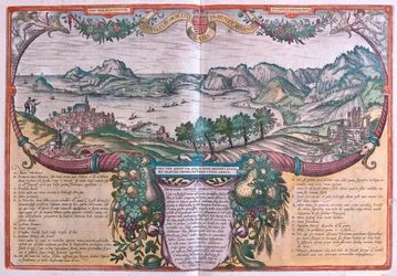 Golfe de Baia, Ischia et Pozzuoli, Italie dans "Civitates Orbis Terrarum" de Georg Braun, Cologne 1617