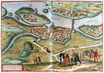 Gyor, Hongrie - dans "Civitates Orbis Terrarum" de Georg Braun, Cologne 1617