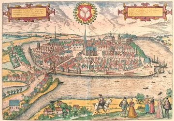 Kiel, Allemagne - dans "Civitates Orbis Terrarum" de Georg Braun, Cologne 1617