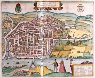 Rouen - France, dans "Civitates Orbis Terrarum" de Georg Braun, Cologne 1617