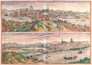 Stockholm, Suède - dans "Civitates Orbis Terrarum" de Georg Braun, Cologne 1617