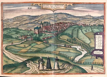 Zschopau, Allemagne - dans "Civitates Orbis Terrarum" de Georg Braun, Cologne 1617