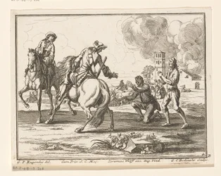 Cavaliers saisissant du bétail