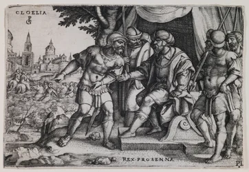 Cloelia et le roi étrusque Porsenna, vers 1536-37 (gravure)