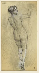 Femme nue debout, vue de dos