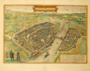 Carte de Francfort du Civitates Orbis Terrarum par Georg Braun
