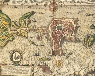 Carte de Gallipoli de Civitates Orbis Terrarum par Georg Braun