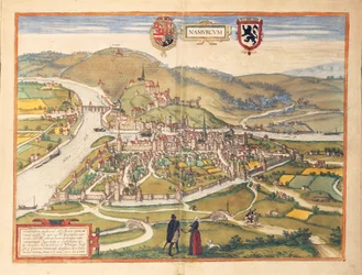 Carte de Namur du Civitates Orbis Terrarum par Georg Braun