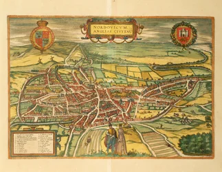 Carte de Norwich de Civitates Orbis Terrarum par Georg Braun