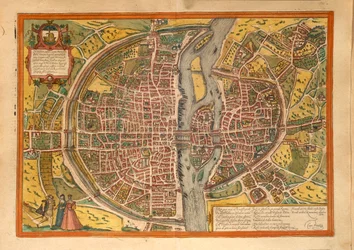 Carte de Paris du Civitates Orbis Terrarum par Georg Braun