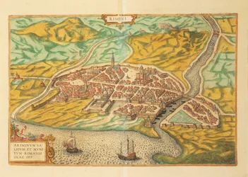 Carte de Rimini de Civitates Orbis Terrarum par Georg Braun
