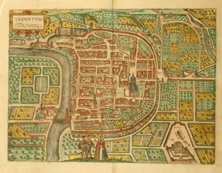 Carte de Trente de Civitates Orbis Terrarum par Georg Braun