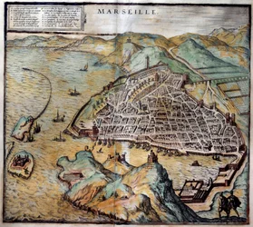 Vue de la ville de Marseille avec plan de rue
