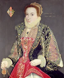 Mary Denton, née Martyn, âgée de 15 ans en 1573 (huile sur panneau)