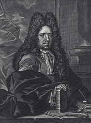 Portrait de George Shelley, calligraphe anglais du XVIIIe siècle, gravure par George Bickham