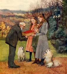 Présenter le livre de chansons illustrées (lithographie couleur)