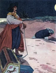 Le trésor est enterré Illustration de « Le livre des pirates » par George Albert Williams (1875-1932) 1914