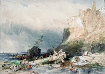 Château de Tynemouth, Tyne and Wear, avec épave
