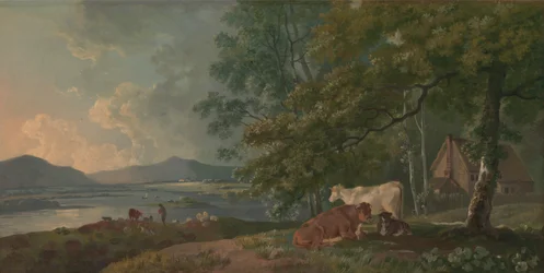 Matin : Paysage avec bétail