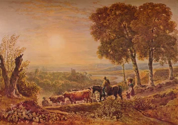 Coucher de soleil avec du bétail, 1841