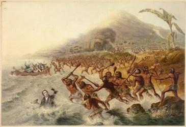 Le Massacre du missionnaire regretté le Rév. J. Williams et M. Harris