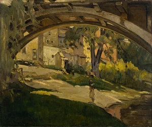 Fille sous un Pont Arqué