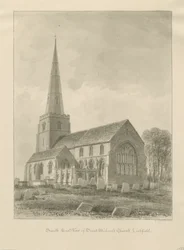 Lichfield - Église Saint-Michel : dessin sépia