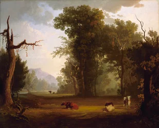 Paysage avec bétail