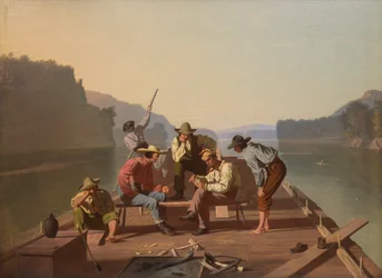 Joueurs de cartes sur un radeau